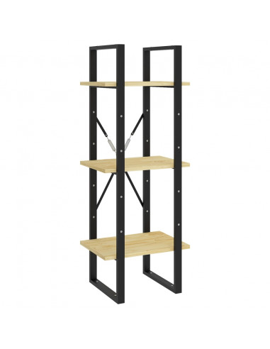 Libreria a 3 Ripiani 40x30x105 cm in Legno Massello di Pino