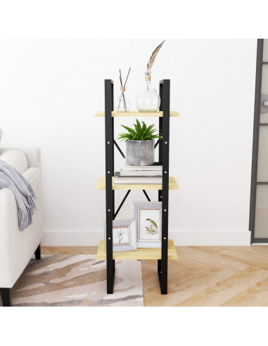 Libreria a 3 Ripiani 40x30x105 cm in Legno Massello di Pino
