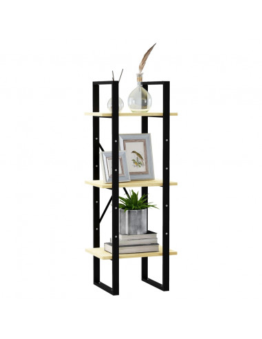 Libreria a 3 Ripiani 40x30x105 cm in Legno Massello di Pino