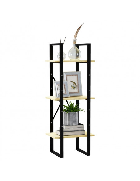 Libreria a 3 Ripiani 40x30x105 cm in Legno Massello di Pino
