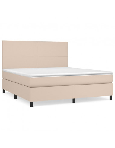 Giroletto a Molle con Materasso Cappuccino 160x200cm Similpelle