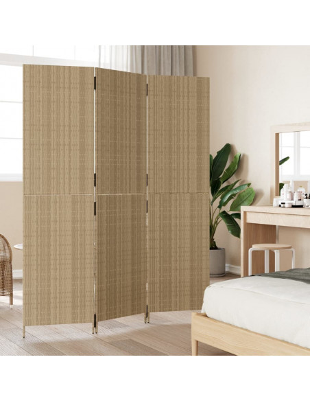 Divisorio per Ambienti a 3 Pannelli Beige in Polyrattan