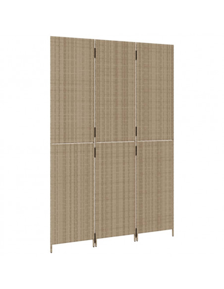 Divisorio per Ambienti a 3 Pannelli Beige in Polyrattan