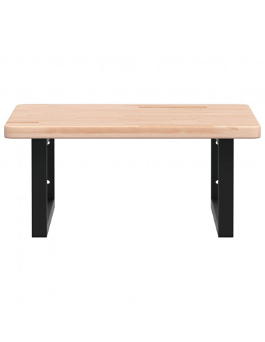 Ripiano a Parete per Lavabo in Acciaio e Massello di Rovere