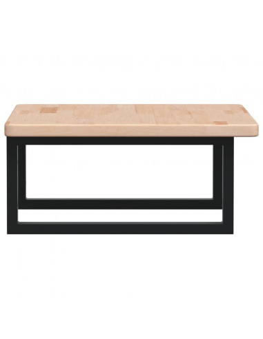 Ripiano a Parete per Lavabo in Acciaio e Massello di Rovere