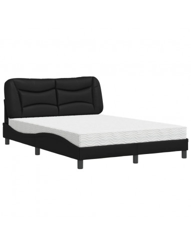 Letto con Materasso Nero 120x200 cm in Similpelle