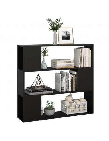 Libreria/Divisorio Nera 100x24x94 cm