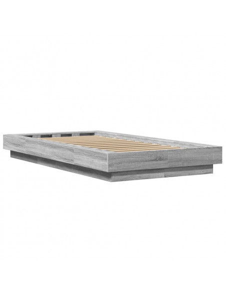 Giroletto con Luci LED Grigio Sonoma 90x200cm Legno Multistrato