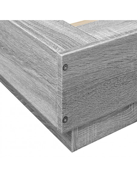Giroletto con Luci LED Grigio Sonoma 90x200cm Legno Multistrato