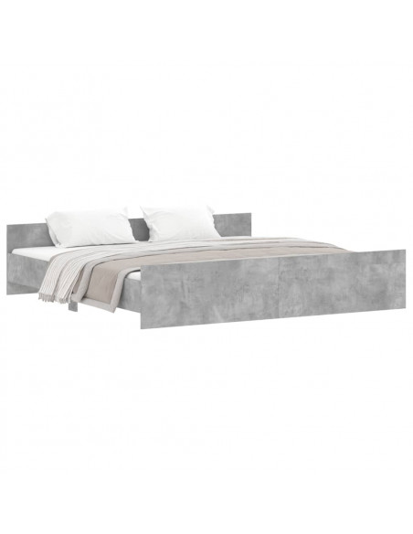 Giroletto con Testiera e Pediera Grigio Cemento 180x200 cm