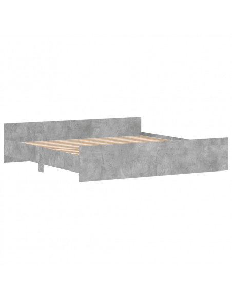 Giroletto con Testiera e Pediera Grigio Cemento 180x200 cm