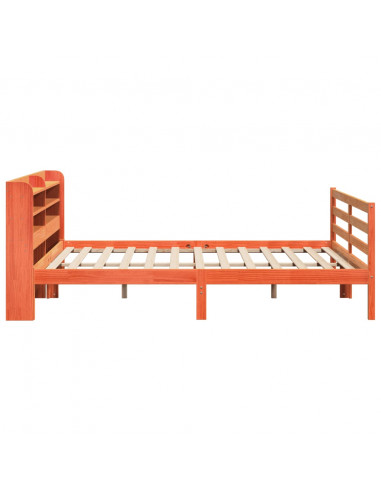 Letto senza Materasso Marrone Cera 200x200 cm in Legno di Pino