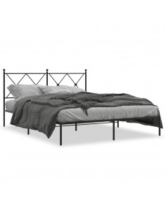 Giroletto con Testiera in Metallo Nero 150x200 cm 2