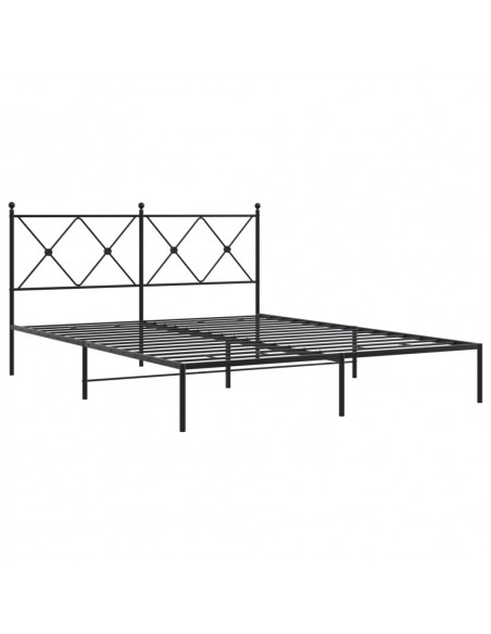 Giroletto con Testiera in Metallo Nero 150x200 cm
