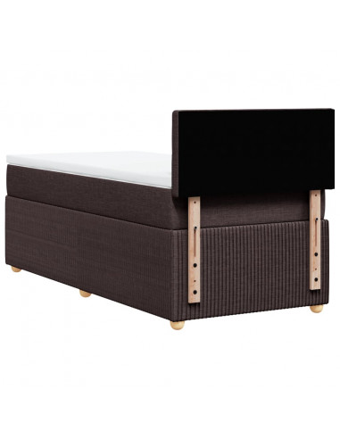 Giroletto a Molle con Materasso Marrone Scuro 90x200 cm Tessuto