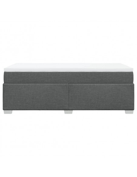 Giroletto a Molle con Materasso Grigio Scuro 100x200 cm Tessuto