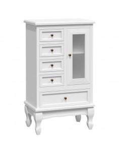Armadietto con 5 Cassetti e 2 Ripiani Bianco 2
