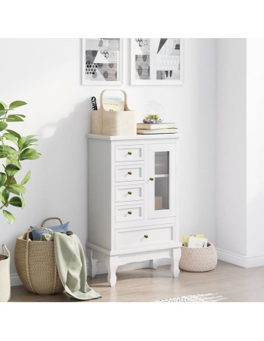 Armadietto con 5 Cassetti e 2 Ripiani Bianco