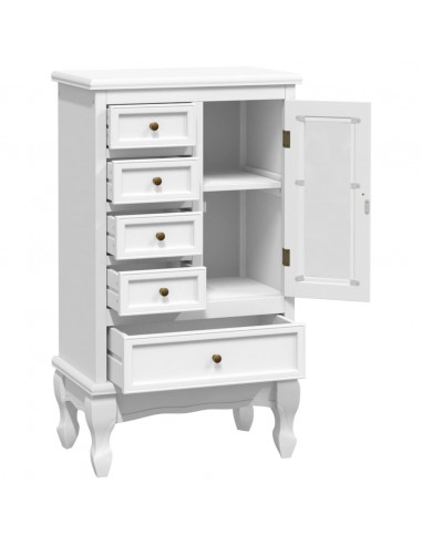 Armadietto con 5 Cassetti e 2 Ripiani Bianco