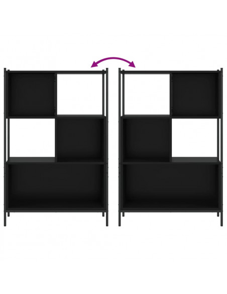 Libreria Nera 72x28x109 cm in Legno Multistrato