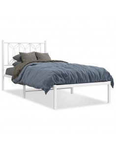 Giroletto con Testiera Metallo Bianco 80x200 cm 2