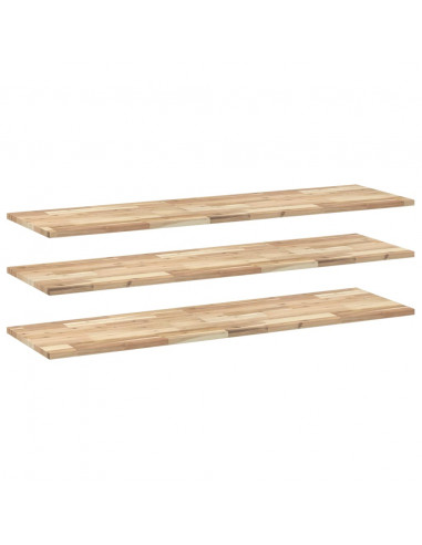 Mensole da Parete 3 pz 140x40x2 cm Legno Acacia Non Trattato