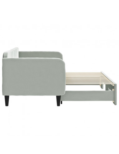 Divano Letto con Letto Estraibile Grigio Chiaro 80x200 Velluto