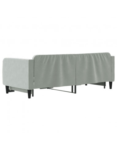 Divano Letto con Letto Estraibile Grigio Chiaro 80x200 Velluto