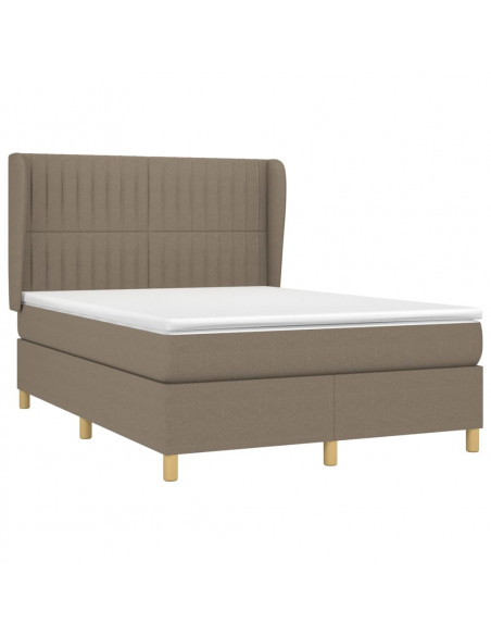 Giroletto a Molle con Materasso Tortora 140x190 cm in Tessuto