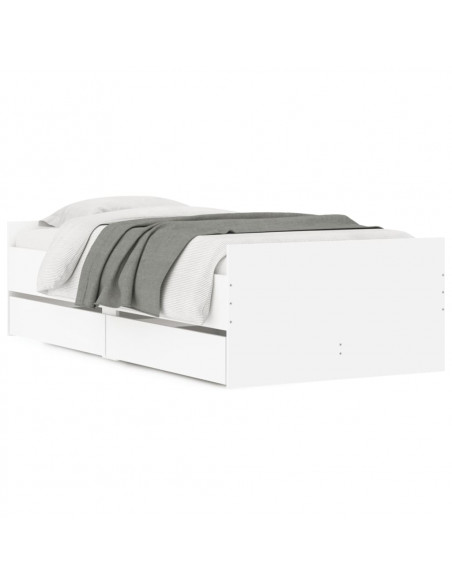 Giroletto Bianco con Cassetti 75x190 cm Small Single