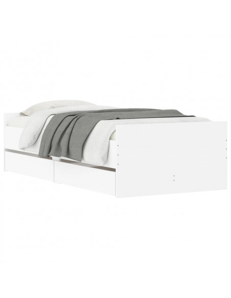 Giroletto Bianco con Cassetti 75x190 cm Small Single