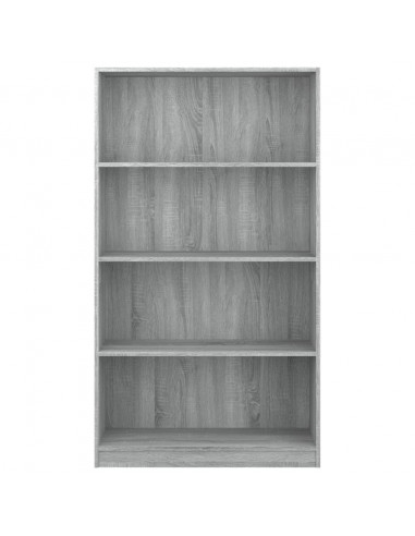 Libreria 4 Ripiani Grigio Sonoma 80x24x142 cm Legno Multistrato
