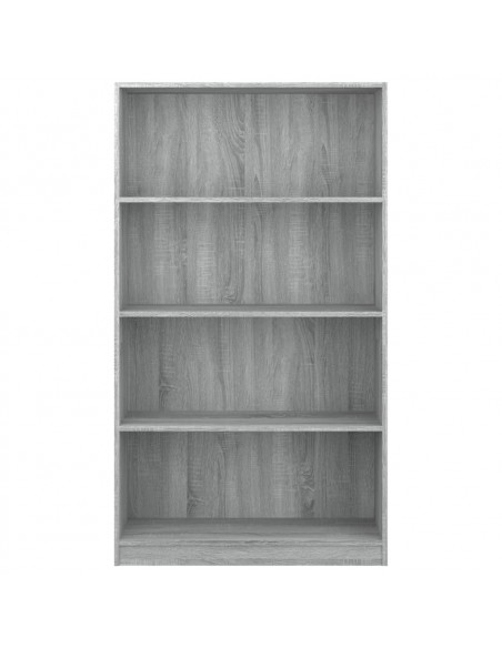 Libreria 4 Ripiani Grigio Sonoma 80x24x142 cm Legno Multistrato