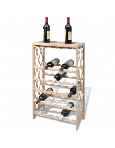 Portabottiglie per 25 Bottiglie di Vino Legno Massello di Abete 2