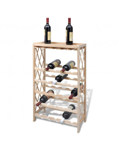 Portabottiglie per 25 Bottiglie di Vino Legno Massello di Abete