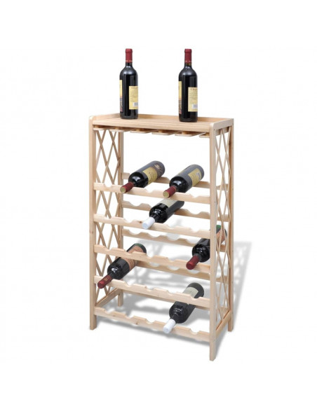Portabottiglie per 25 Bottiglie di Vino Legno Massello di Abete