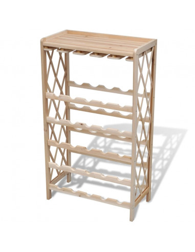 Portabottiglie per 25 Bottiglie di Vino Legno Massello di Abete