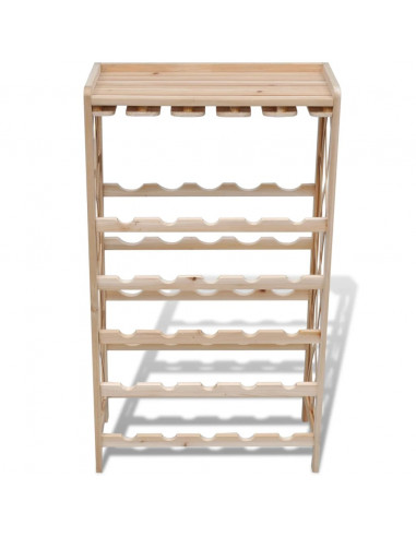 Portabottiglie per 25 Bottiglie di Vino Legno Massello di Abete