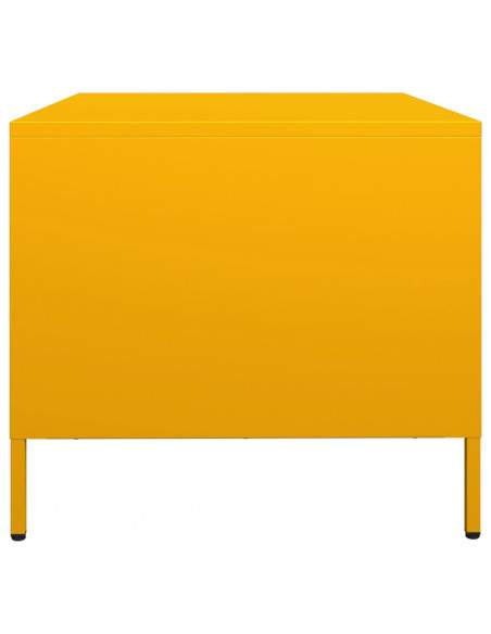 Mobile TV Giallo Senape 68x50x43,5 cm Acciaio Laminato a Freddo