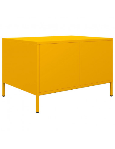 Mobile TV Giallo Senape 68x50x43,5 cm Acciaio Laminato a Freddo