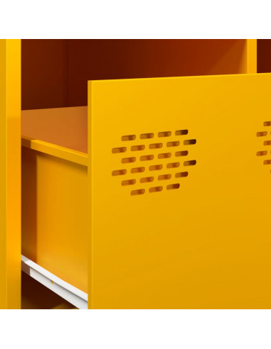 Mobile TV Giallo Senape 68x50x43,5 cm Acciaio Laminato a Freddo