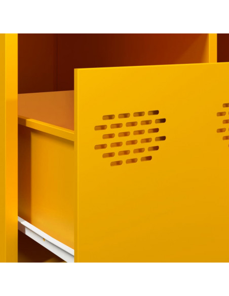 Mobile TV Giallo Senape 68x50x43,5 cm Acciaio Laminato a Freddo