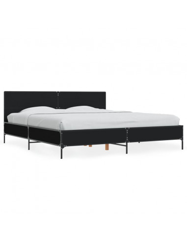 Giroletto Nero 200x200 cm in Legno Multistrato e Metallo