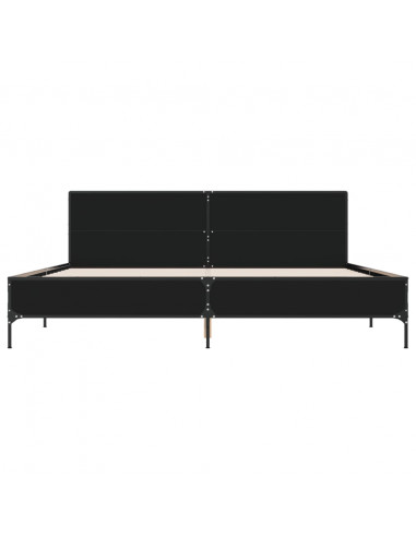 Giroletto Nero 200x200 cm in Legno Multistrato e Metallo