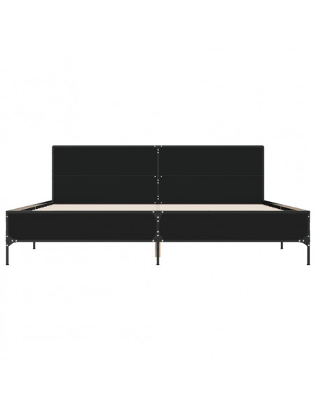Giroletto Nero 200x200 cm in Legno Multistrato e Metallo