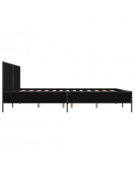 Giroletto Nero 200x200 cm in Legno Multistrato e Metallo