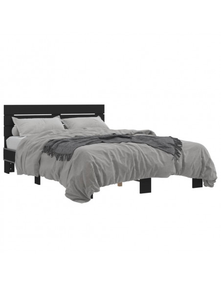 Giroletto Nero 140x190 cm in Legno Multistrato e Metallo