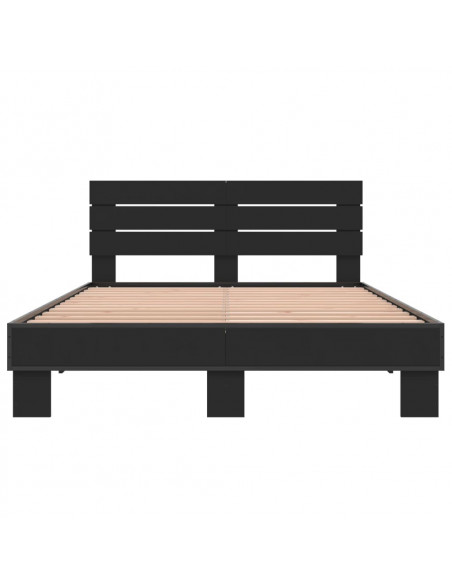 Giroletto Nero 140x190 cm in Legno Multistrato e Metallo