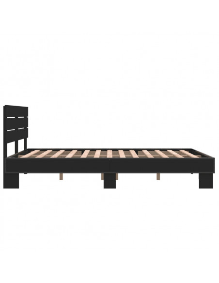 Giroletto Nero 140x190 cm in Legno Multistrato e Metallo