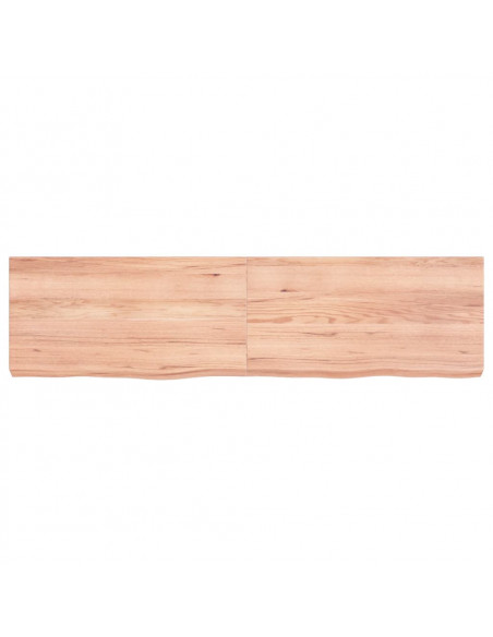 Piano Bagno Marrone 120x30x(2-6) cm Legno Massello Trattato